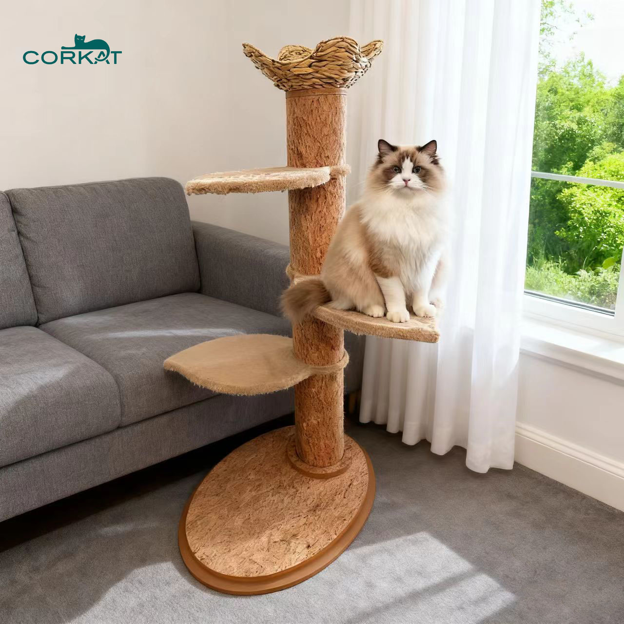 large cat play tower